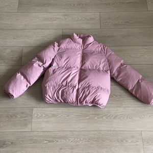 SHEIN Zipper Front Solid Winter Coat